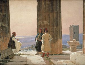 The View from the Temple of Athena on the Acropolis by Martinus Rorbye Oil Painting