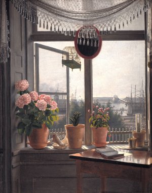 View from the Artist's Window by Martinus Rorbye Oil Painting