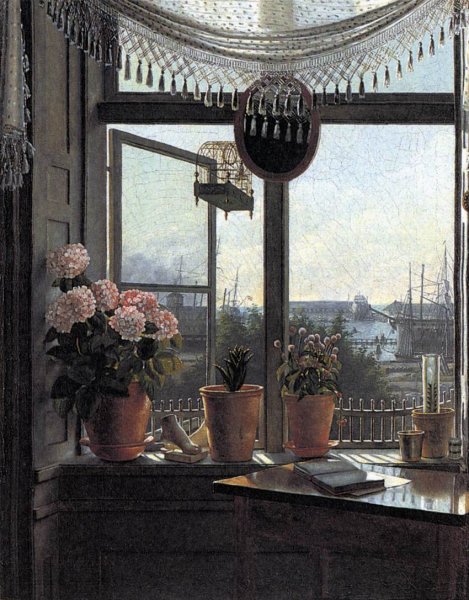 Main Product Photo of View from the Artist's Window Painting by Martinus Rorbye