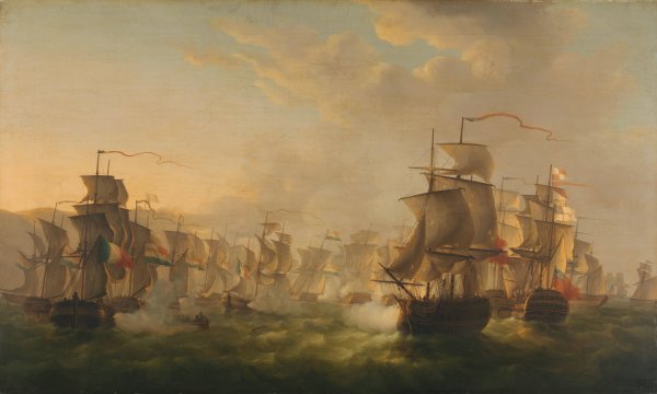 Clash of the Dutch and British Fleets during the Passage of the Dutch Flotilla to Boulogne  by Martinus Schouman - Hand-Painted Oil Painting Reproduction