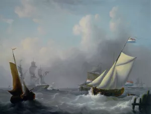 Sailing in Choppy Waters painting by Martinus Schouman