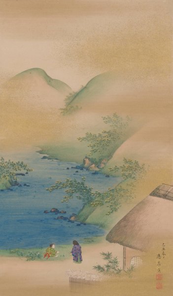 Three Jewel Rivers  by Maruyama Oshin - Hand-Painted Oil Painting Reproduction