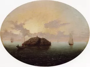 Ships off Halfway Rock by Mary Blood Mellen - Oil Painting Reproduction