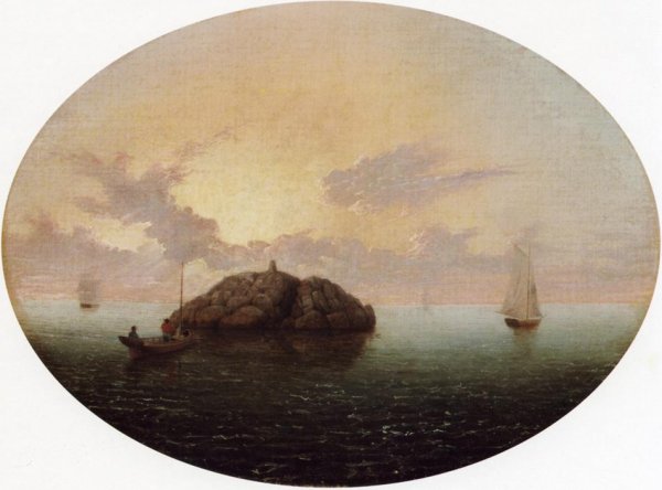 Main Product Photo of Ships off Halfway Rock Painting by Mary Blood Mellen