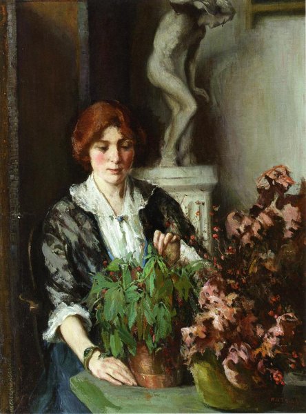 Main Product Photo of The Flower Arranger Painting by Mary Bradish Titcomb