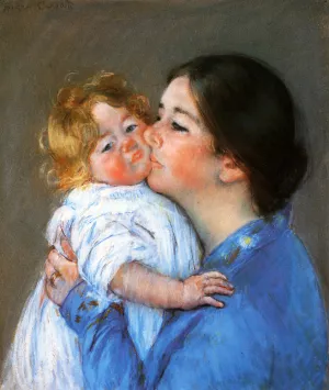 A Kiss For Baby Anne Oil painting by Mary Cassatt