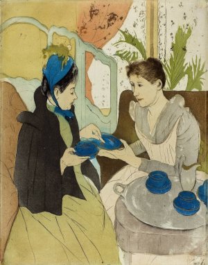 Afternoon Tea Party by Mary Cassatt Oil Painting