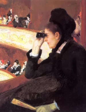 At the Francais, a Sketch also known as At the Opera by Mary Cassatt - Oil Painting Reproduction