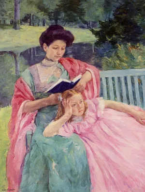 Auguste Reading to Her Daughter painting by Mary Cassatt