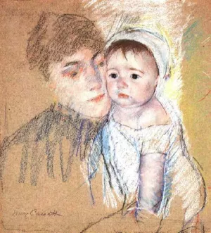 Baby Bill in Cap and Shift by Mary Cassatt - Oil Painting Reproduction