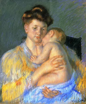 Baby John Asleep, Sucking His Thumb by Mary Cassatt - Oil Painting Reproduction