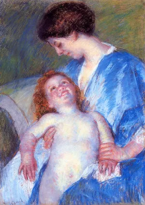 Baby Smiling up at Her Mother by Mary Cassatt Oil Painting