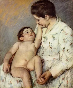 Baby's First Caress by Mary Cassatt - Oil Painting Reproduction