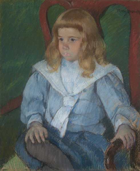 Boy with Golden Curls  by Mary Cassatt - Hand-Painted Oil Painting Reproduction