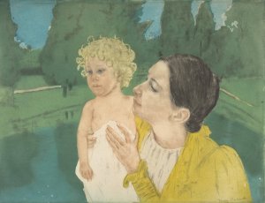 By the Pond by Mary Cassatt Oil Painting