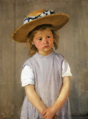 Child In A Straw Hat by Mary Cassatt Oil Painting