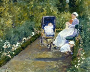 Children in a Garden by Mary Cassatt Oil Painting