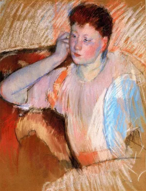Clarissa, Turned Left, with Her Hand to Her Ear Oil painting by Mary Cassatt