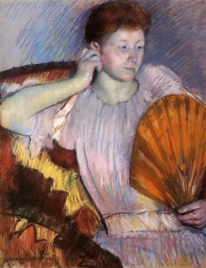Contemplation also known as Clarissa Turned Right with Her Hand to Her Ear by Mary Cassatt - Oil Painting Reproduction