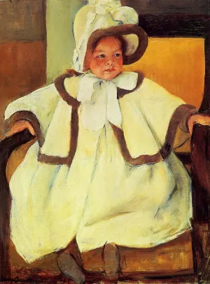 Ellen Mary Cassatt in a White Coat by Mary Cassatt - Oil Painting Reproduction