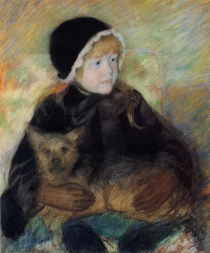 Elsie Cassatt Holding a Big Dog painting by Mary Cassatt