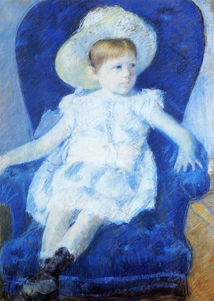 Main Product Photo of Elsie in a Blue Chair Painting by Mary Cassatt