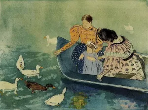 Feeding the Ducks by Mary Cassatt - Oil Painting Reproduction