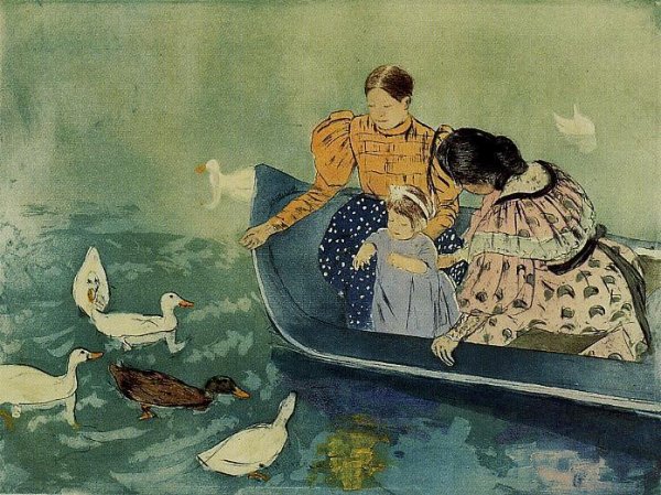 Main Product Photo of Feeding the Ducks Painting by Mary Cassatt