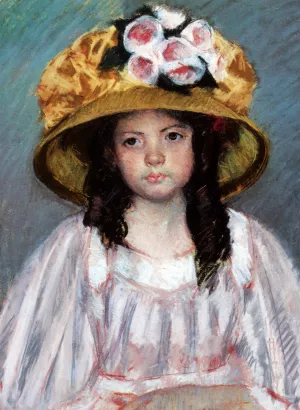 Fillette Au Grand Chapeau by Mary Cassatt - Oil Painting Reproduction
