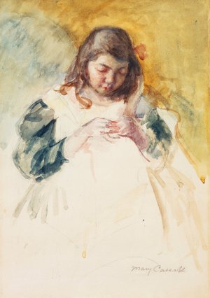 Francoise Sewing by Mary Cassatt Oil Painting