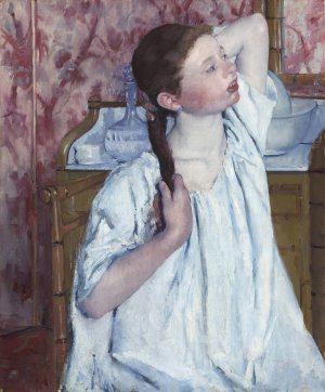 Girl Arranging Her Hair by Mary Cassatt Oil Painting