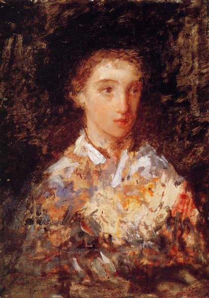 Head of a Young Girl by Mary Cassatt - Hand-Painted Oil Painting Reproduction