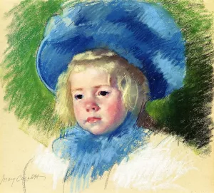 Head of Simone in a Large Plumes Hat, Looking Left by Mary Cassatt Oil Painting