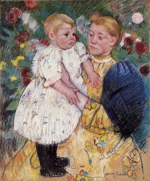 In the Garden by Mary Cassatt - Oil Painting Reproduction