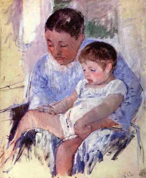 Jenny and Her Sleepy Child by Mary Cassatt - Oil Painting Reproduction