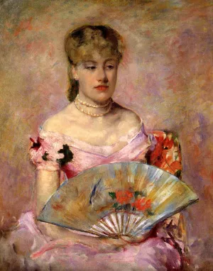 Lady with a Fan also known as Portrait of Anne Charlotte Gaillard Oil painting by Mary Cassatt