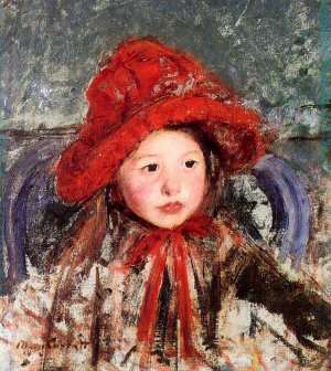 Little Girl in a Large Red Hat