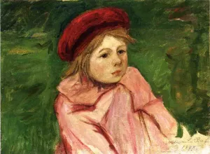 Little Girl in a Red Beret by Mary Cassatt - Oil Painting Reproduction