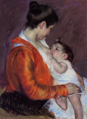 Louise Nursing Her Child by Mary Cassatt - Oil Painting Reproduction