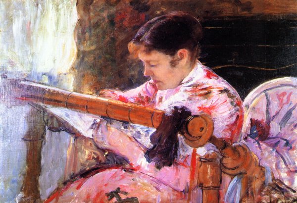 Lydia at the Tapestry Loom by Mary Cassatt - Hand-Painted Oil Painting Reproduction