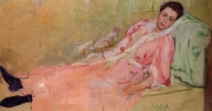 Lydia Reclining on a Divan by Mary Cassatt - Oil Painting Reproduction