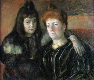 Madame Meerson and Her Daughter by Mary Cassatt - Oil Painting Reproduction
