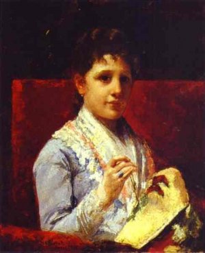 Mary Ellison Embroidering by Mary Cassatt Oil Painting