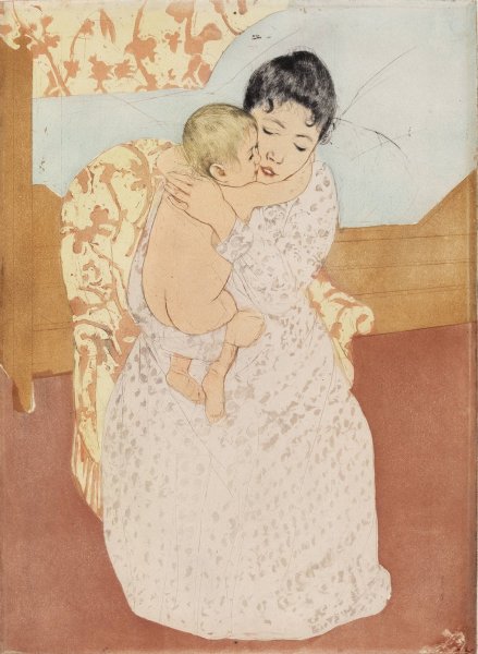 Main Product Photo of Maternal Caress  Painting by Mary Cassatt