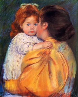 Maternal Kiss by Mary Cassatt Oil Painting