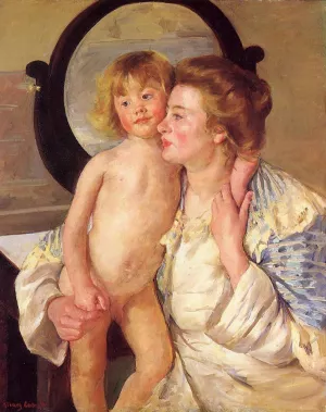 Mother and Child also known as The Oval Mirror by Mary Cassatt Oil Painting