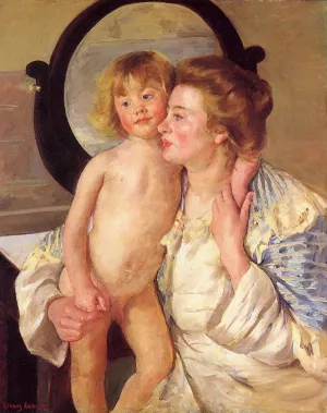 Mother and Child also known as The Oval Mirror Oil painting by Mary Cassatt