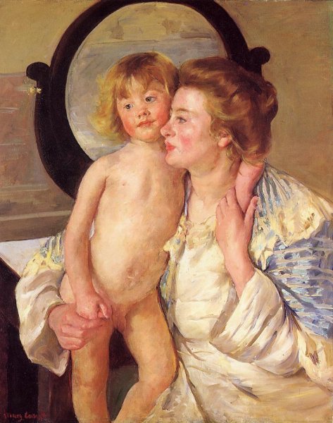 Main Product Photo of Mother and Child also known as The Oval Mirror Painting by Mary Cassatt