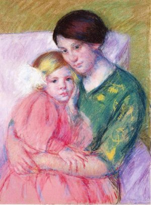Mother and Child Reading by Mary Cassatt Oil Painting