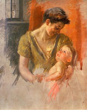 Mother and Child Smiling at Each Other by Mary Cassatt Oil Painting